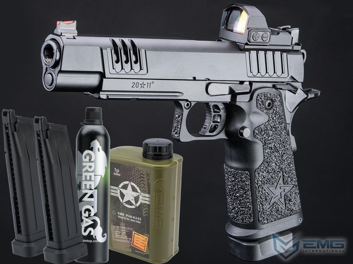 EMG Helios Staccato Licensed XL 2011 Gas Blowback Airsoft Pistol (Model: Pro Grip / Standard / Reload Package)