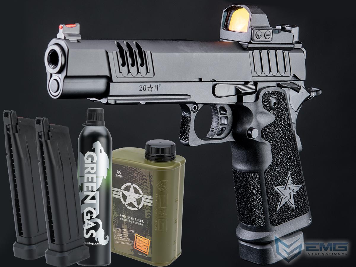 EMG Helios Staccato Licensed XL 2011 Gas Blowback Airsoft Pistol (Model: Master Grip / Standard / Reload Package)