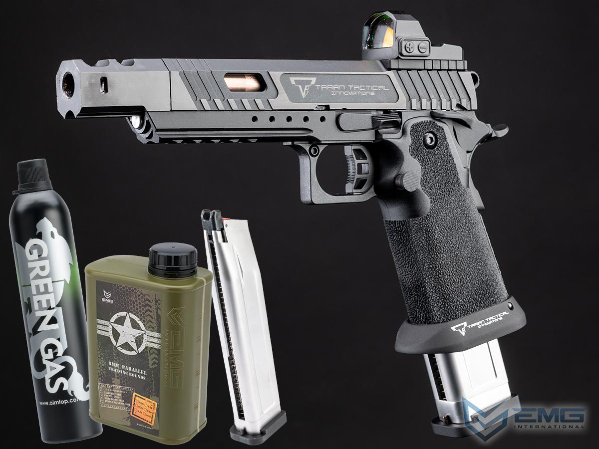 EMG TTI Licensed 2011 Combat Master Alpha Optic Ready Airsoft Training Pistol (Model: Standard - Select Fire / Green Gas / Reload Package)