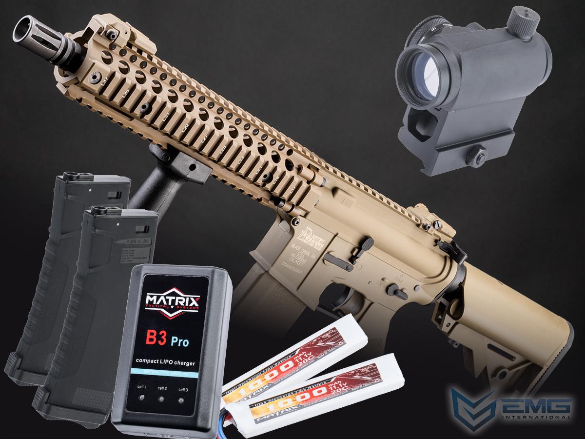 EMG Helios Daniel Defense Licensed MK18 CORE Series Airsoft AEG Rifle by Specna Arms (Model: Tan / Go Airsoft Package)