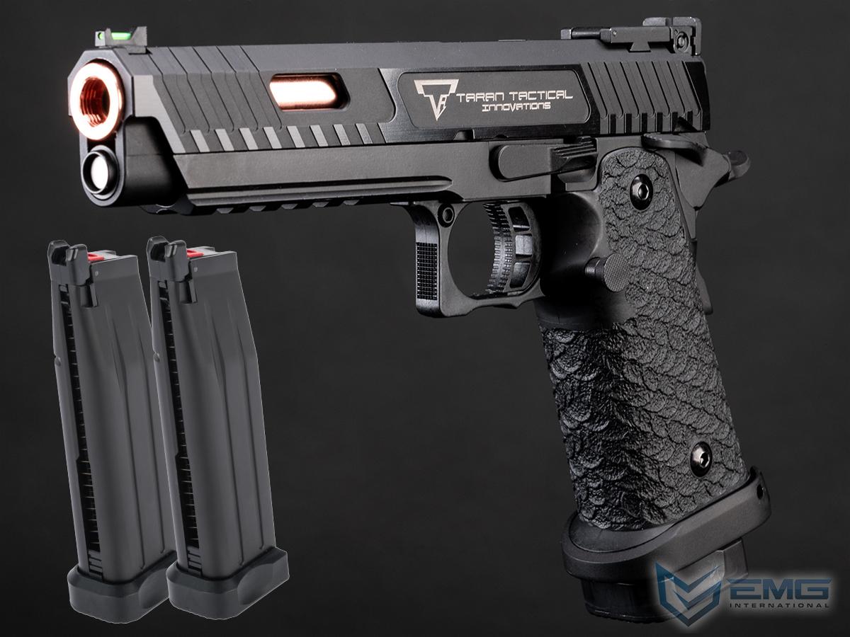 EMG TTI Licensed JW3 2011 Combat Master Select Fire Full Auto Airsoft Training Pistol (Model: CO2 / Add 2 Spare Magazines)