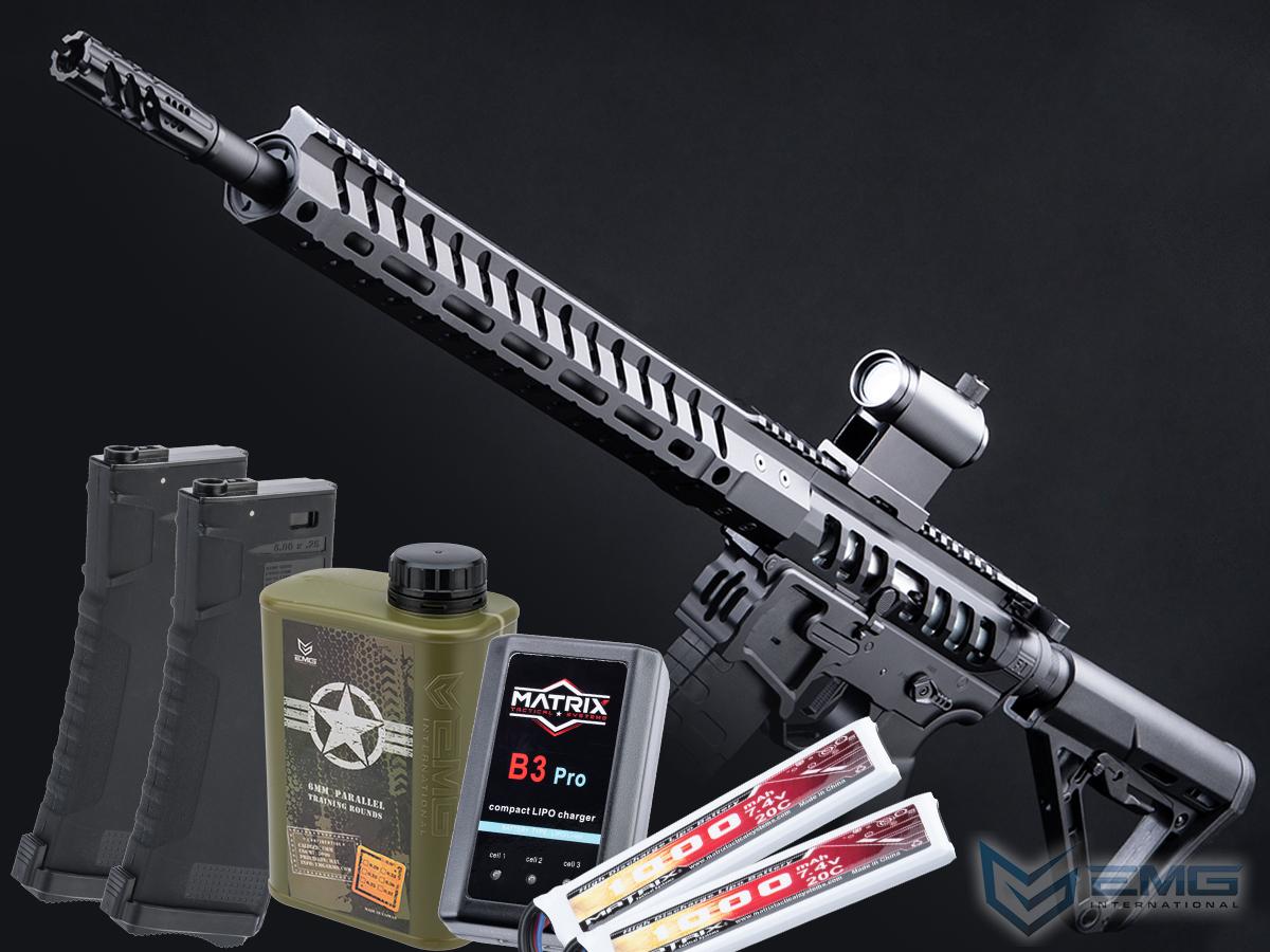 EMG F-1 Firearms UDR-15 AR15 Edge II Full Metal Airsoft AEG Training Rifle (Model: Black / RS3 Stock / Tactical Package)