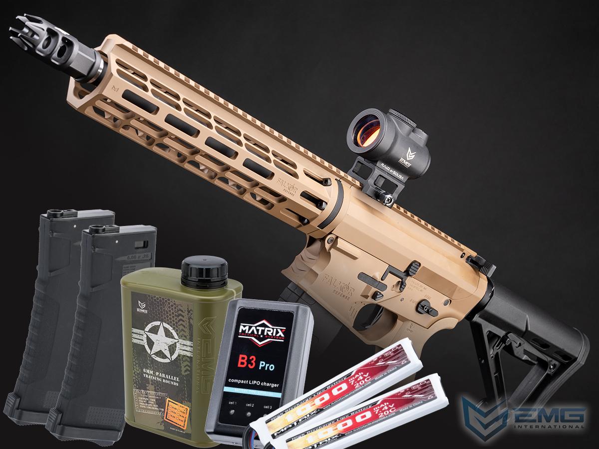 EMG Falkor Phantom w/ Edge II Gearbox M4 Airsoft AEG (Color: Tan / RS-3 Stock / Tactical Package)