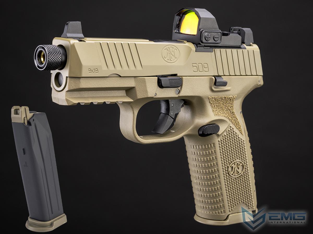 Pre-Order ETA February 2025 EMG FN Herstal Licensed FN 509 Gas Blowback Airsoft Pistol (Color: Flat Dark Earth / Reload Package)