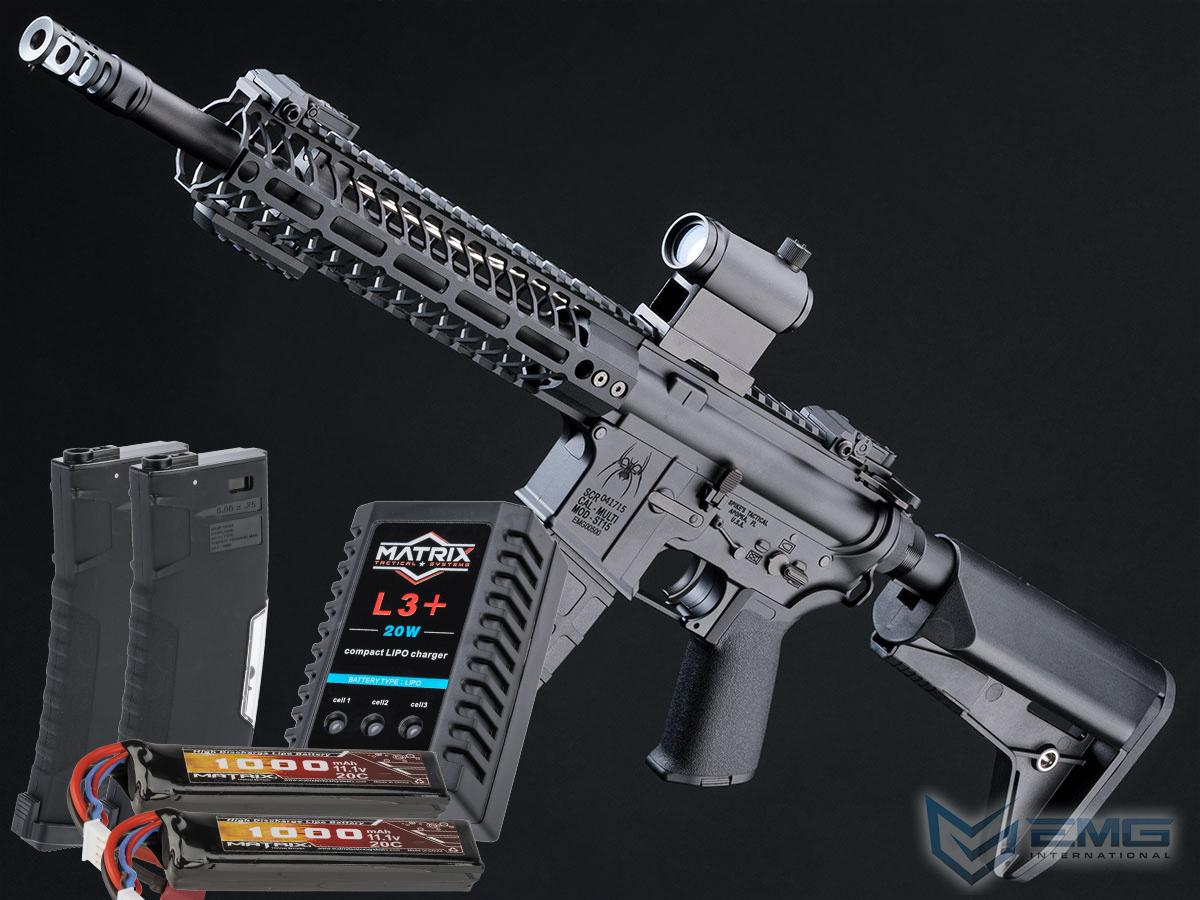 EMG Spike's Tactical Licensed M4 AEG AR-15 Parallel Training Weapon (Model: 10 SBR / 350 FPS / Go Airsoft Package)