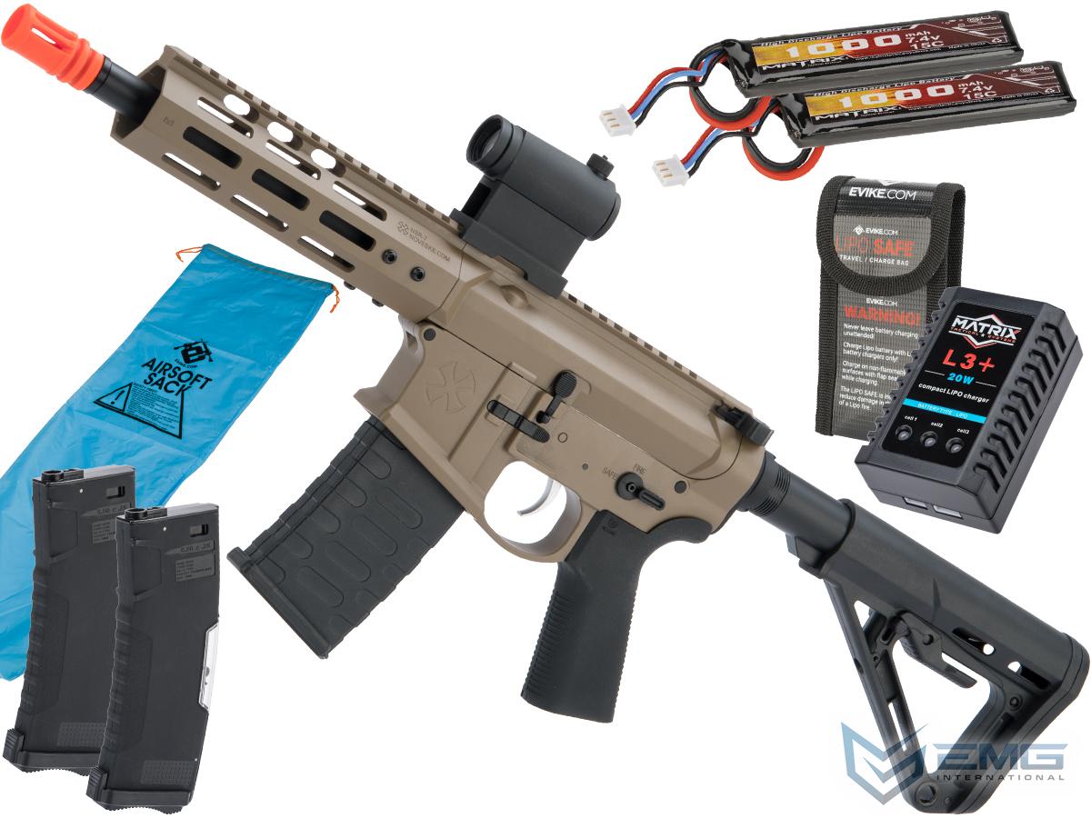 EMG Noveske Licensed Gen 4 Airsoft AEG Training Rifle w/ eSilverEdge SDU2.0 Gearbox (Color: Flat Dark Earth / Pistol / Go Airsoft Package)