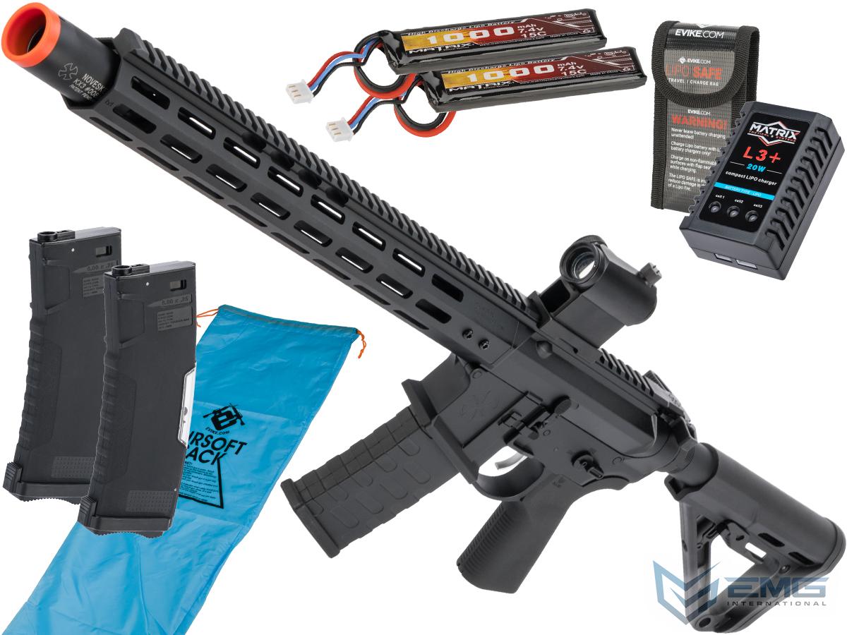 EMG Noveske Licensed Gen 4 Airsoft AEG Training Rifle w/ eSilverEdge SDU2.0 Gearbox (Color: Black / Infidel / Go Airsoft Package)