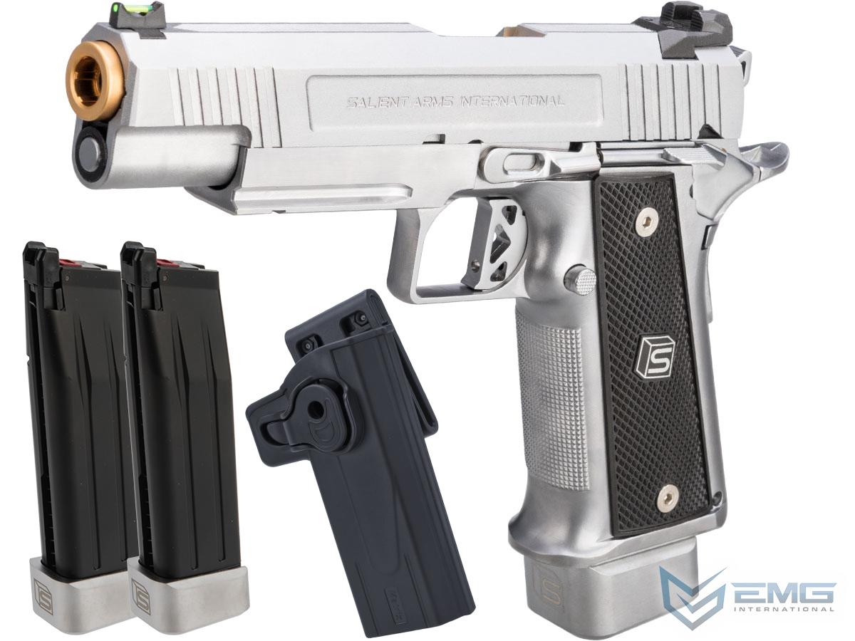 EMG / Salient Arms International 2011 DS 5.1 Airsoft Training Weapon (Color: Silver / Green Gas / Carry Package)