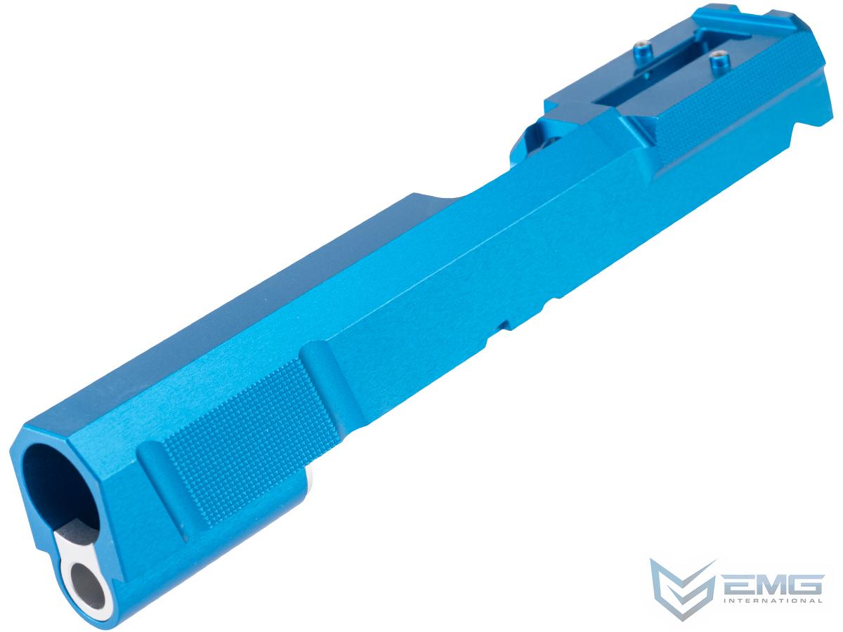 EMG Custom CNC Aluminum Minimalist Optic Ready Slide for Tokyo Marui Hi-CAPA Gas Blowback Airsoft Pistols (Color: Blue)