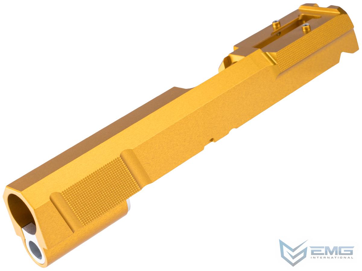 EMG Custom CNC Aluminum Minimalist Optic Ready Slide for Tokyo Marui Hi-CAPA Gas Blowback Airsoft Pistols (Color: Gold)