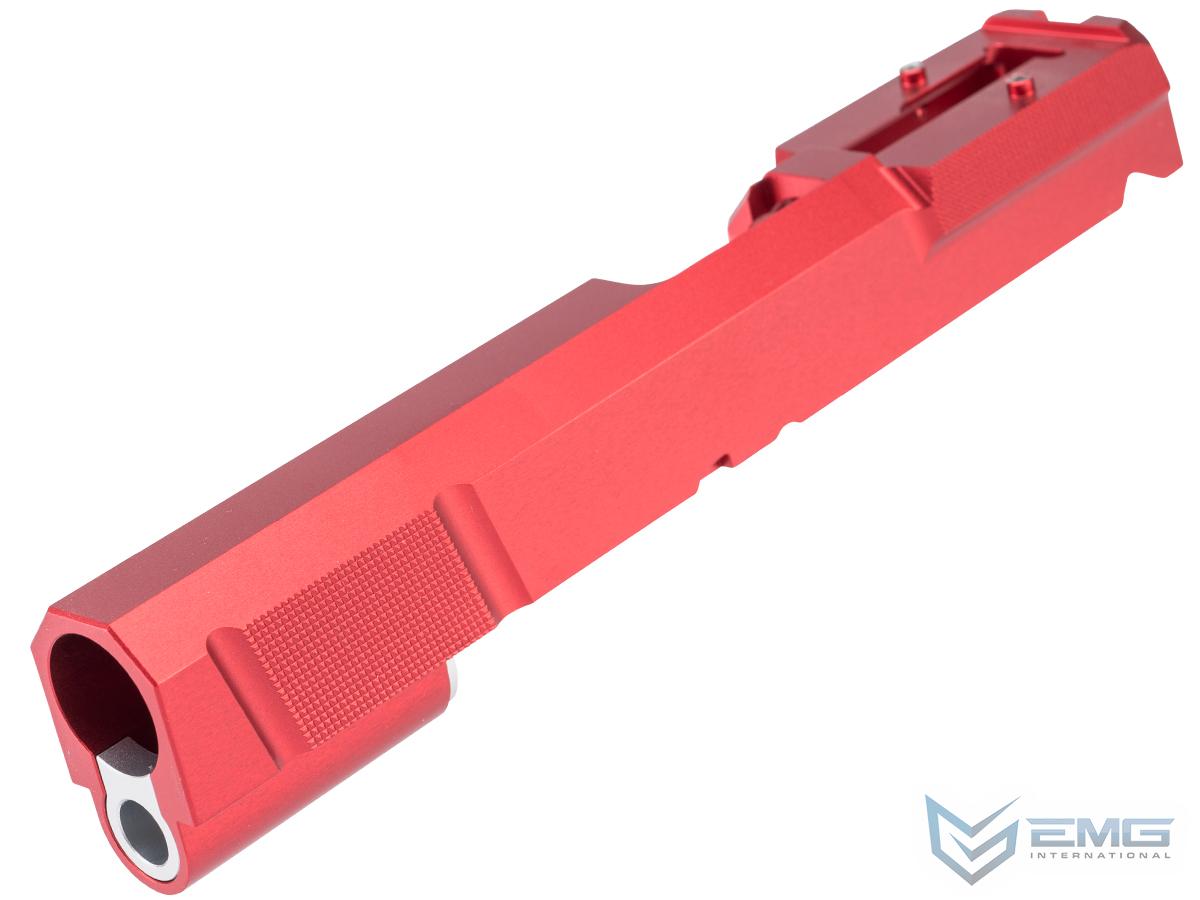 EMG Custom CNC Aluminum Minimalist Optic Ready Slide for Tokyo Marui Hi-CAPA Gas Blowback Airsoft Pistols (Color: Red)