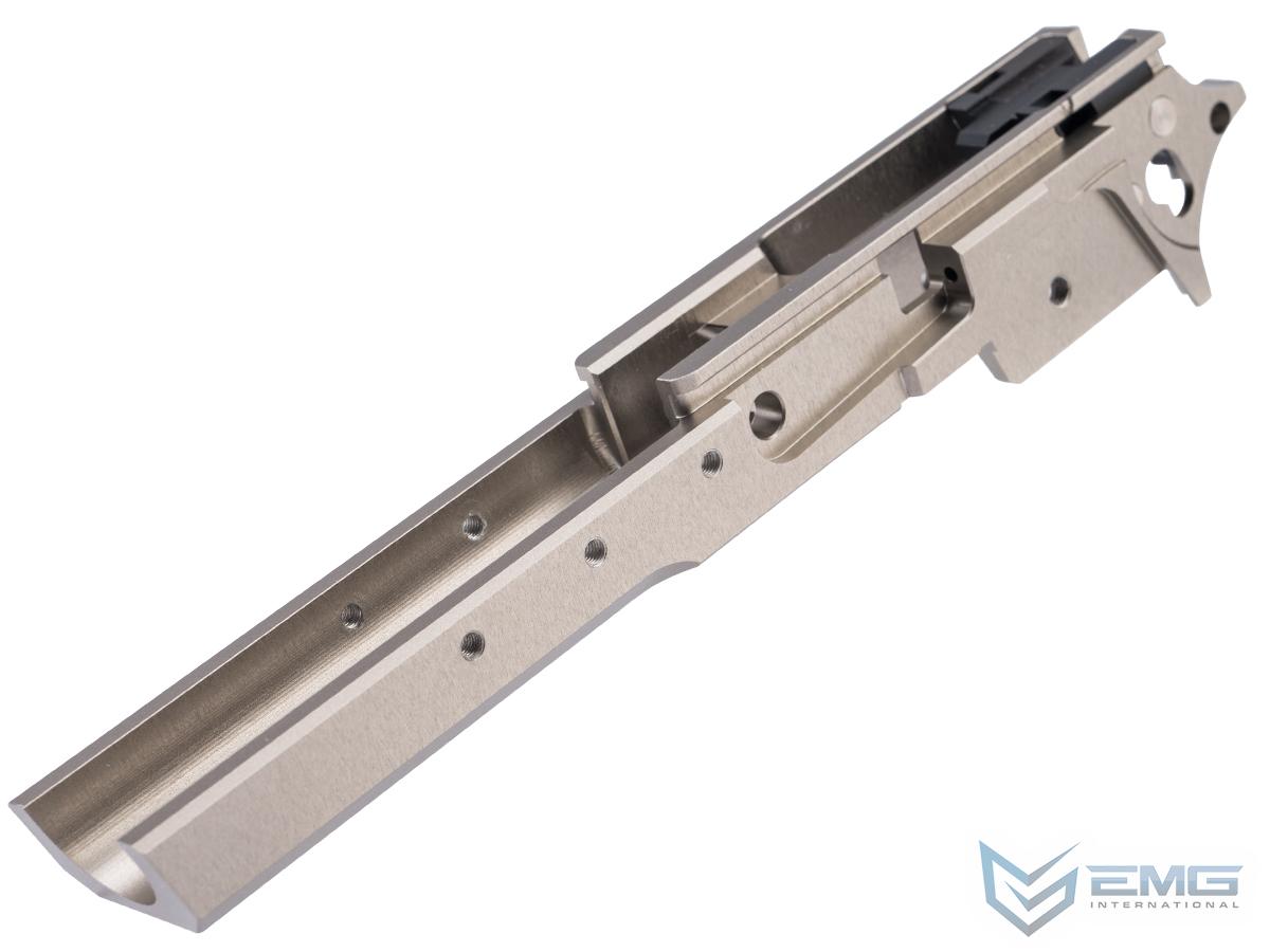 EMG CNC Custom Aluminum Fang Mid-Frame for Tokyo Marui Hi-CAPA Gas Blowback Airsoft Pistols (Color: Titanium Grey)