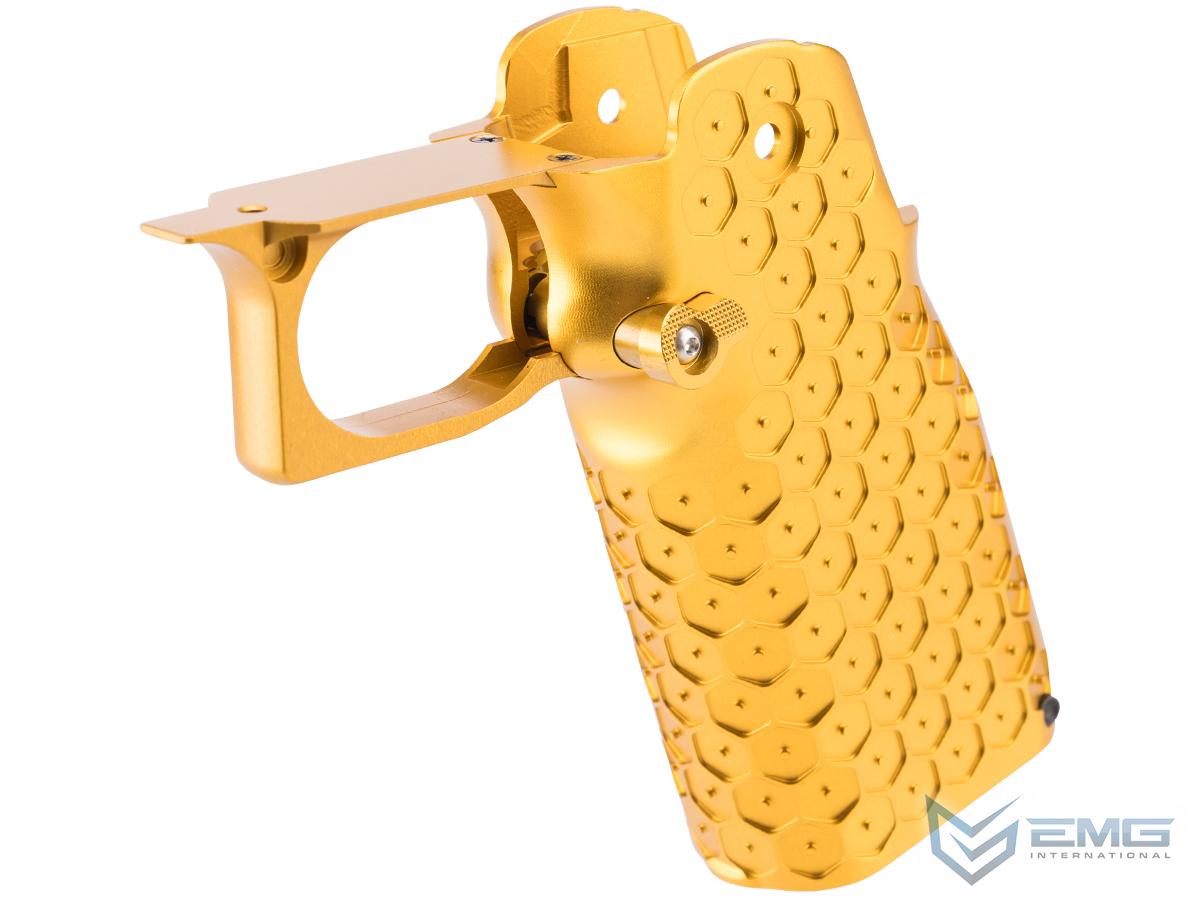 EMG CNC Custom Aluminum Hex Competition Grip for Tokyo Marui Hi-CAPA Gas Blowback Airsoft Pistols (Color: Gold)