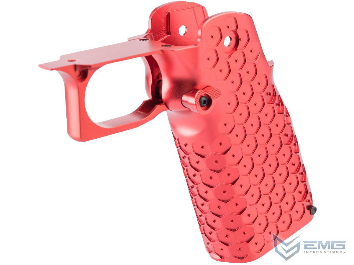 EMG CNC Custom Aluminum Hex Competition Grip for Tokyo Marui Hi-CAPA Gas Blowback Airsoft Pistols (Color: Red)