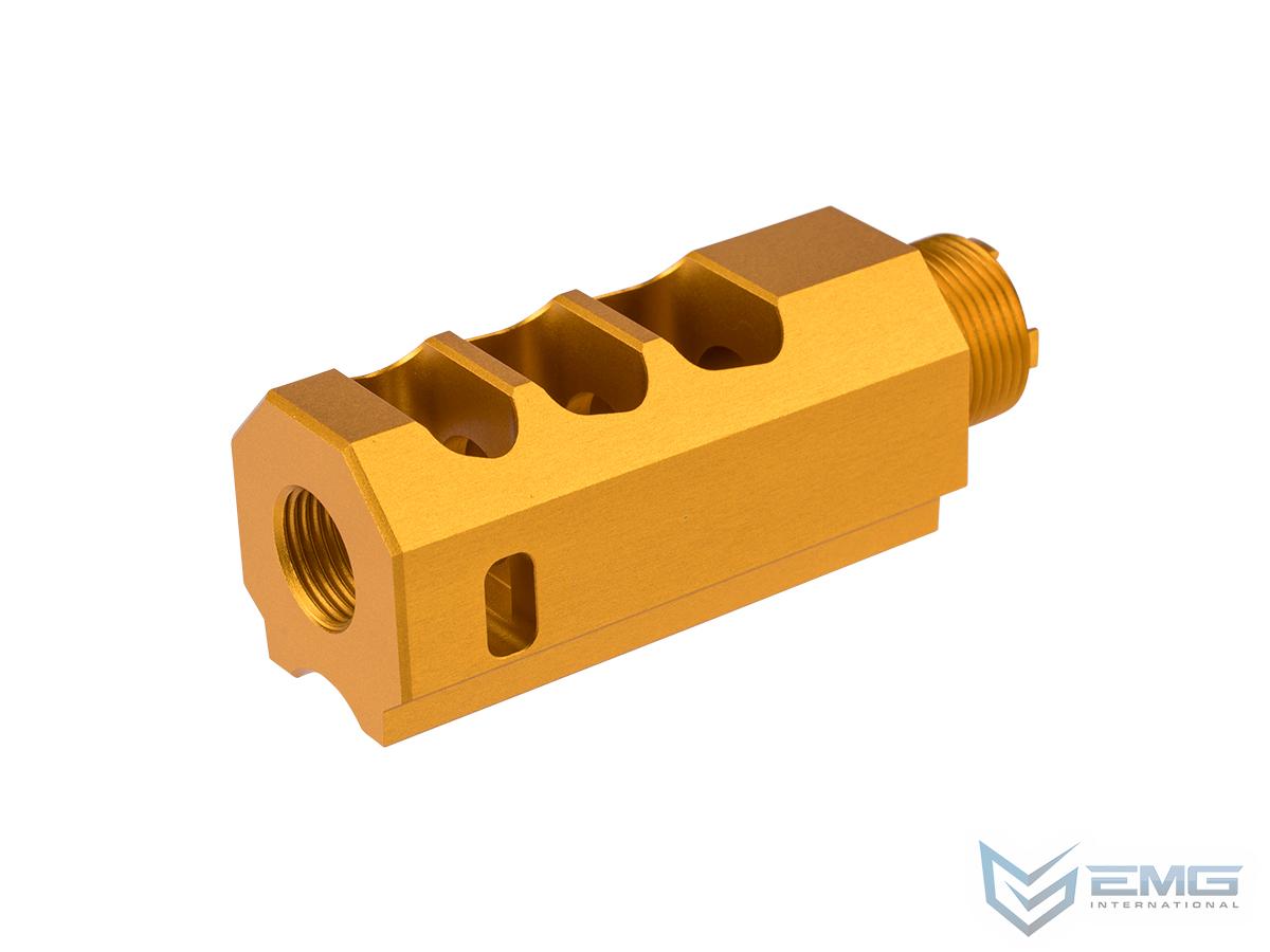 EMG CNC Aluminum Muzzle Compensator for TM Hi-Capa Gas Blowback Pistol Comp-Ready Barrels (Color: Gold)