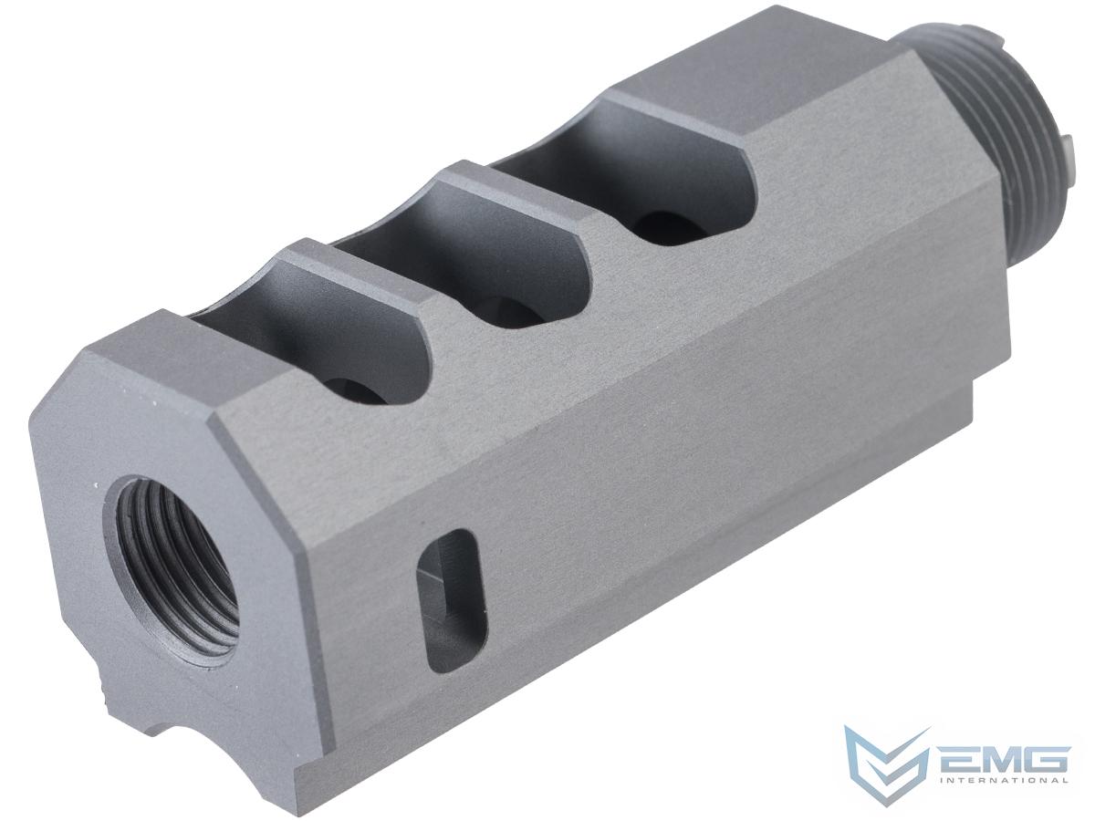 EMG CNC Aluminum Muzzle Compensator for TM Hi-Capa Gas Blowback Pistol Comp-Ready Barrels (Color: Steel Grey)