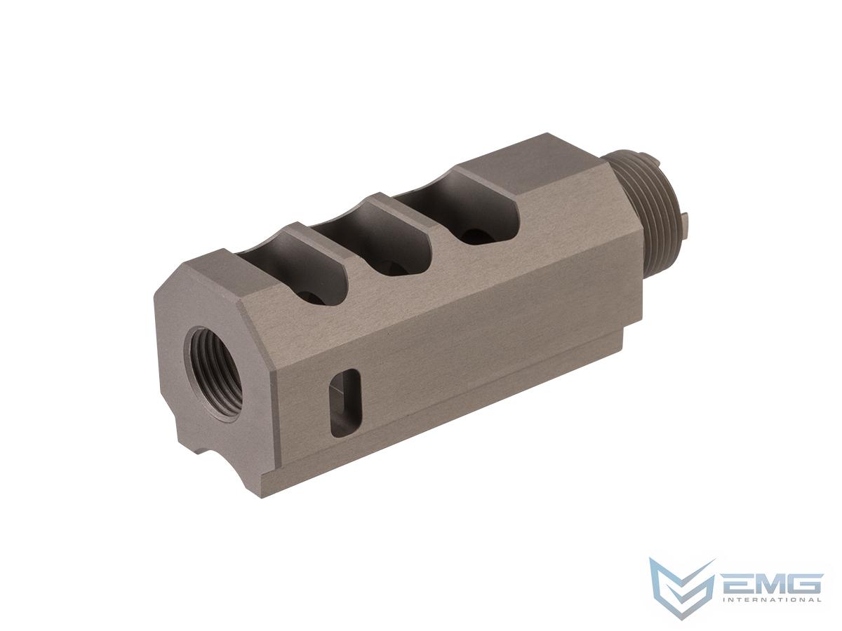 EMG CNC Aluminum Muzzle Compensator for TM Hi-Capa Gas Blowback Pistol Comp-Ready Barrels (Color: Titanium Grey)