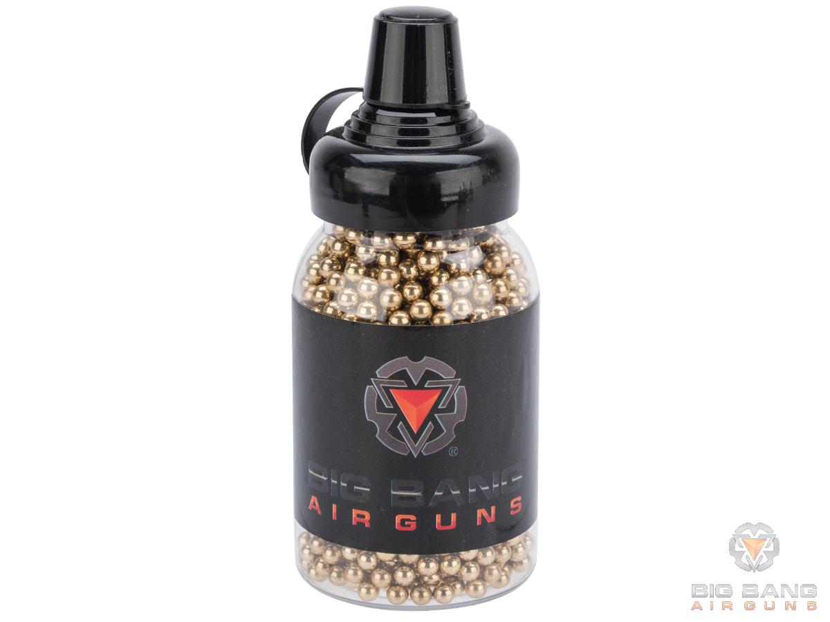 Big Bang Airgun 4.5mm / .177 cal Steel BB - Bottle (Type: Brass Plated Steel / 1500rd)