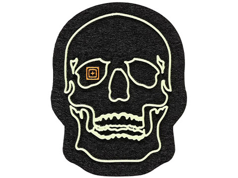 5.11 Tactical Painted Skull PVC Morale Patch (Color: Glow-In-The-Dark)