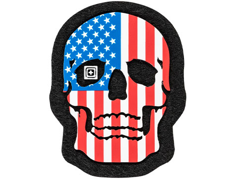 5.11 Tactical Painted Skull PVC Morale Patch (Color: American Flag)