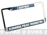 I Support Alhambra Police Foundation License Plate Frame - White & Blue