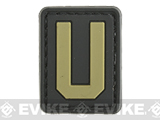 Evike.com Hook & Loop Letters PVC Patch (Model: U / Black-Tan)