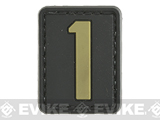 Evike.com Hook & Loop Numbers PVC Patch (Model: 1 / Black-Tan)