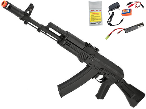 CYMA Standard Stamped Metal AK-74 Airsoft AEG Rifle w/ Synthetic Folding Stock 