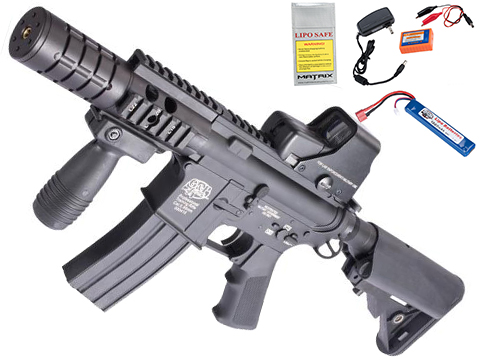 Evike Custom Class I G&P Patriot M4 Airsoft AEG Rifle (Color: Black / Add Battery + Charger)