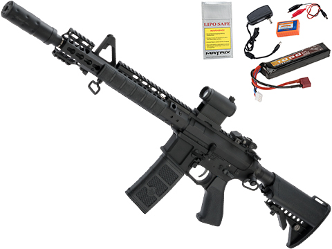 G&P Skull Frog Keymod M4 Carbine Airsoft AEG Rifle w/ i5 Gearbox (Package: Black + Add Battery/Charger)