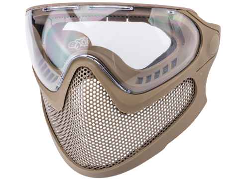 6mmProShop Pilot Face Mask w/ Steel Mesh Lower Face Protection (Color: Tan / Large)