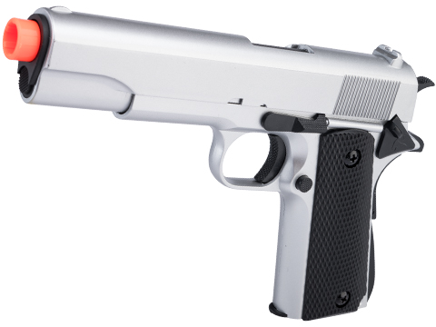 6mmProShop Tactical 1911 Full Size High Power Airsoft Spring Pistol (Color: Silver)