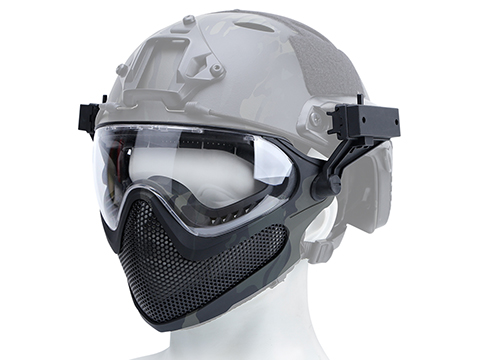 6mmProShop Pilot Face Mask w/ Steel Mesh Lower Face Protection (Color: Multicam Black)