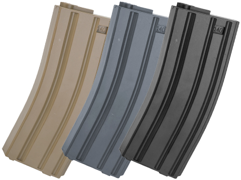 6mmProShop 140rd Mid-Cap Magazine for M4 Airsoft AEG Rifles (Color: Desert / Set of 10)