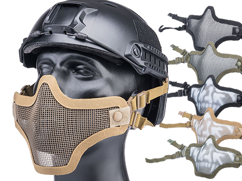 6mmProShop Iron Face Mesh Striker V1 Lower Half Mask for Use with Bump Helmets (Color: OD Green)