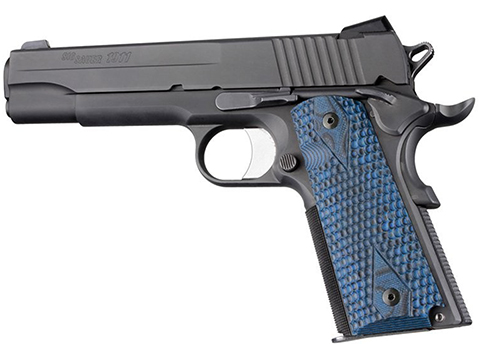 Hogue Government Model Piranha Grip G10 G-Mascus (Color: Blue Lava / Model: 1911)