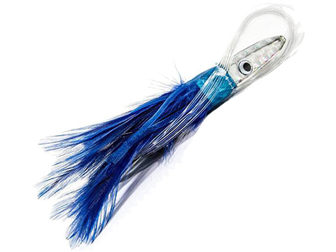 Boone Tuna Treat Rigged Trolling Feather (Color: Blue/White 6 6/0 Hook 1 1/2 oz)