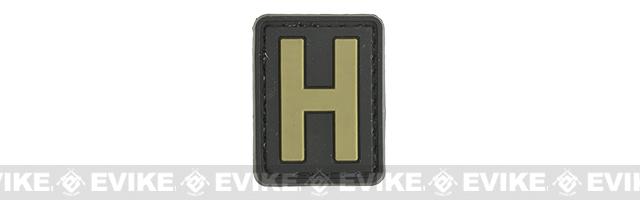 Evike.com Hook & Loop Letters PVC Patch (Model: H / Black-Tan)