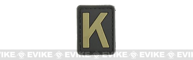 Evike.com Hook & Loop Letters PVC Patch (Model: K / Black-Tan)