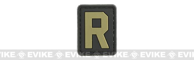 Evike.com Hook & Loop Letters PVC Patch (Model: R / Black-Tan)