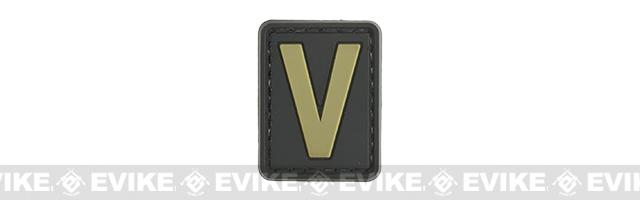 Evike.com Hook & Loop Letters PVC Patch (Model: V / Black-Tan)