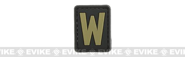 Evike.com Hook & Loop Letters PVC Patch (Model: W / Black-Tan)