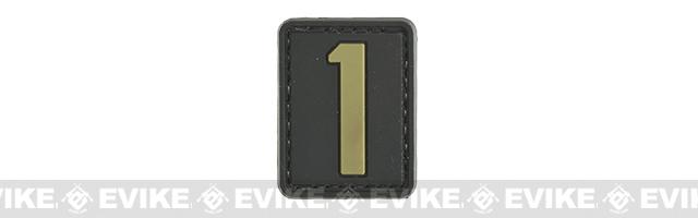 Evike.com Hook & Loop Numbers PVC Patch (Model: 1 / Black-Tan)