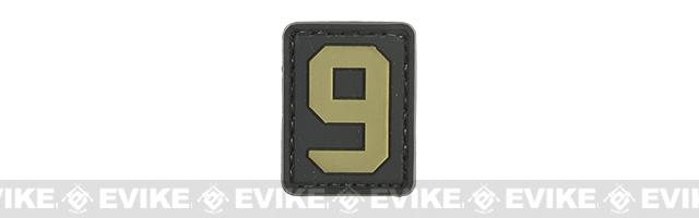 Evike.com Hook & Loop Numbers PVC Patch (Model: 9 / Black-Tan)