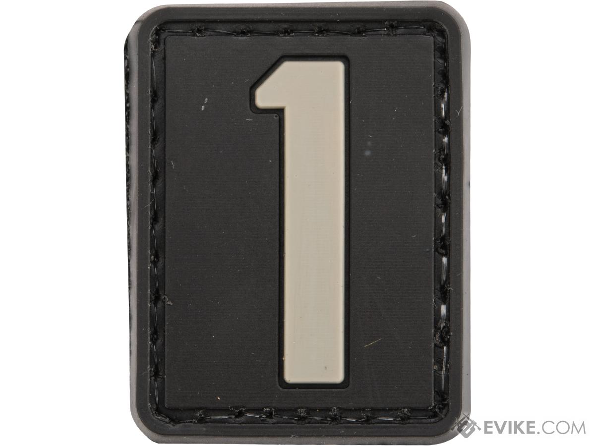 Evike.com Hook & Loop Numbers PVC Patch (Model: 1 / Black-Grey)