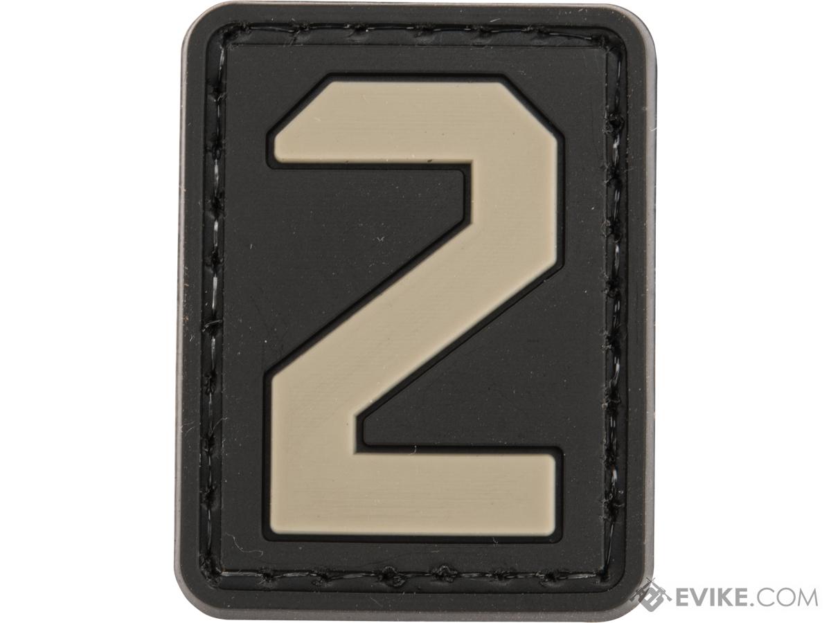 Evike.com Hook & Loop Numbers PVC Patch (Model: 2 / Black-Grey)