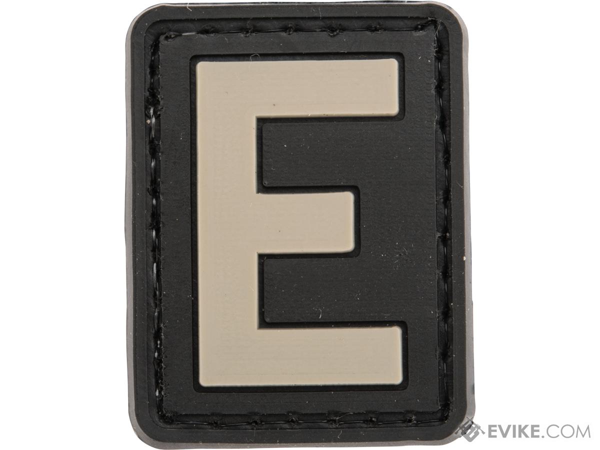 Evike.com Hook & Loop Letters PVC Patch (Model: E / Black-Grey)