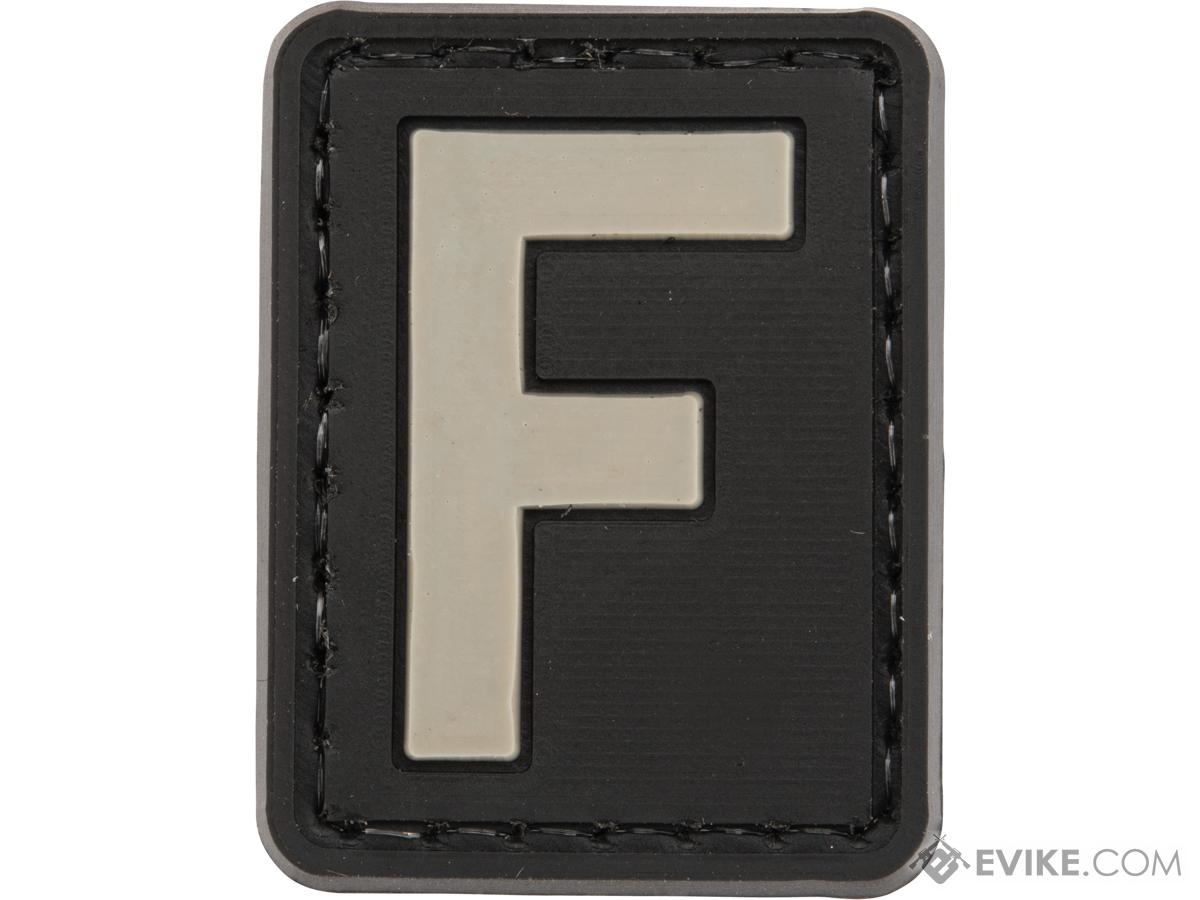 Evike.com Hook & Loop Letters PVC Patch (Model: F / Black-Grey)