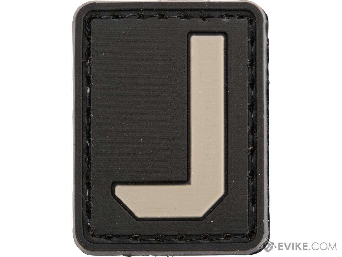 Evike.com Hook & Loop Letters PVC Patch (Model: J / Black-Grey)