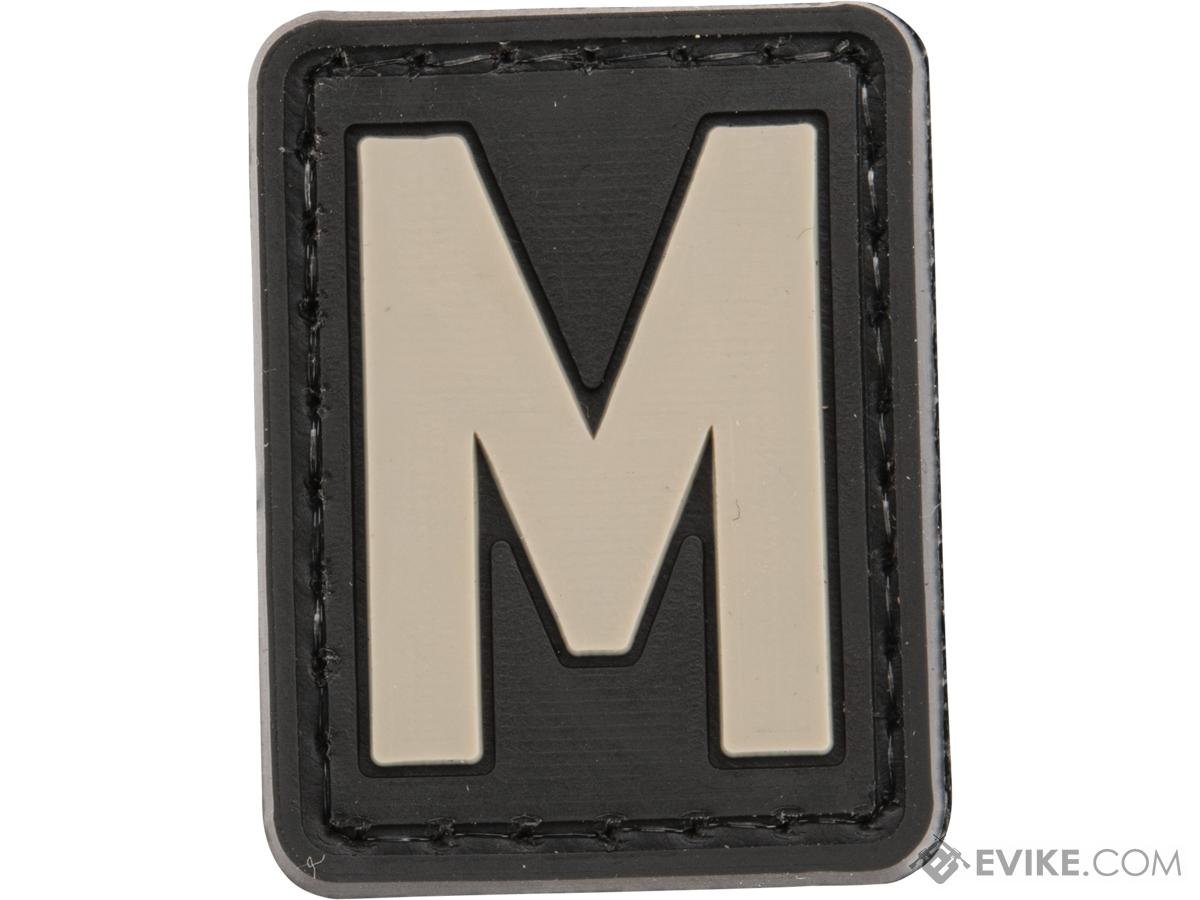 Evike.com Hook & Loop Letters PVC Patch (Model: M / Black-Grey)